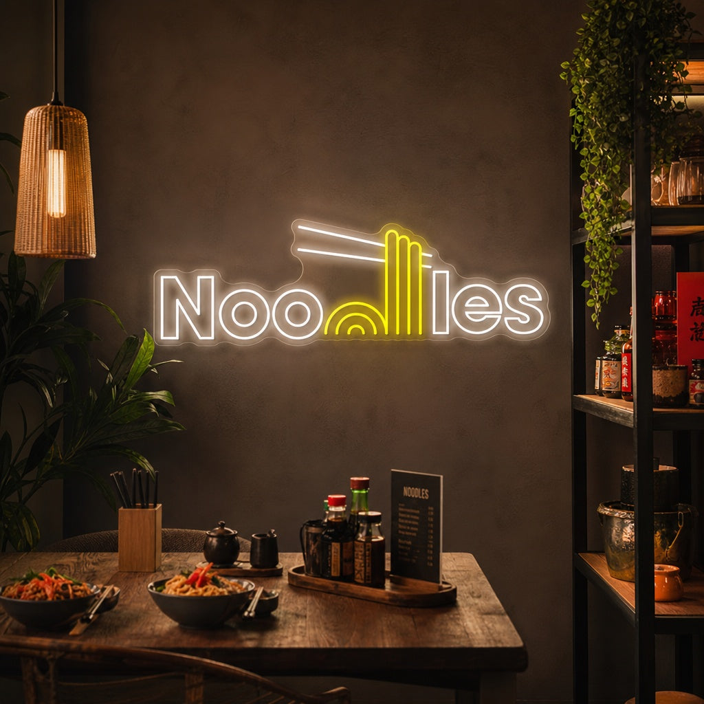 Noodles Neonskylt, Japansk restauranginredning