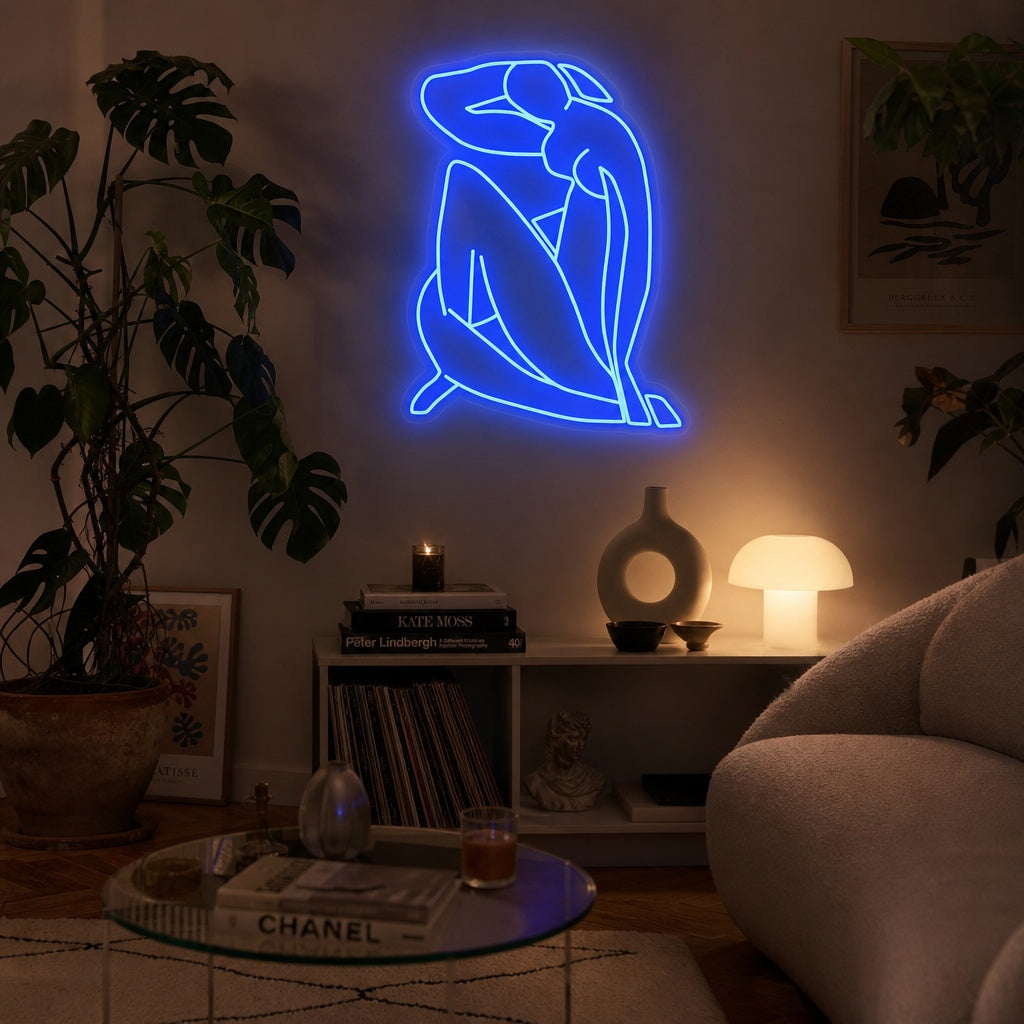 "Naken Henri Matisse" Neonskylt