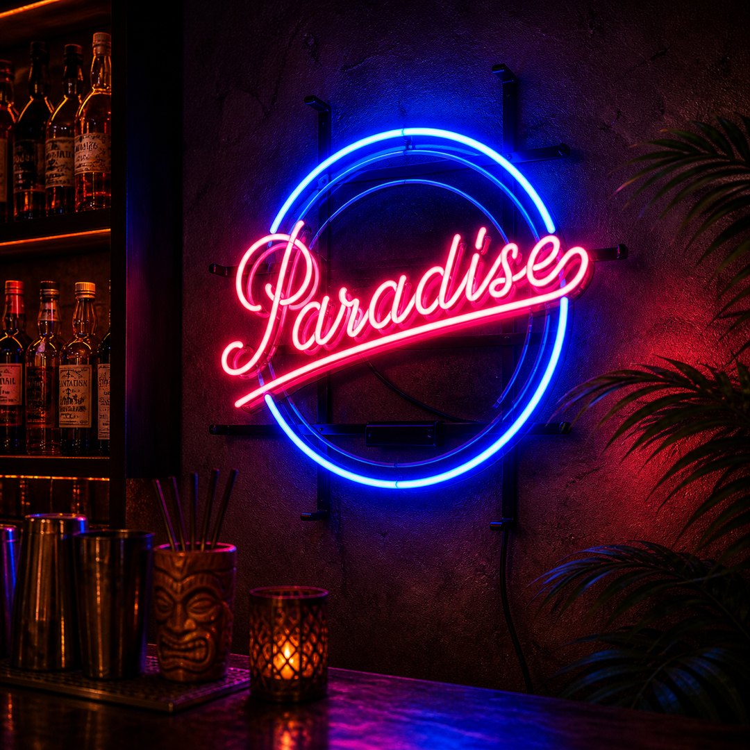 "Paradis Bar" Neonskylt
