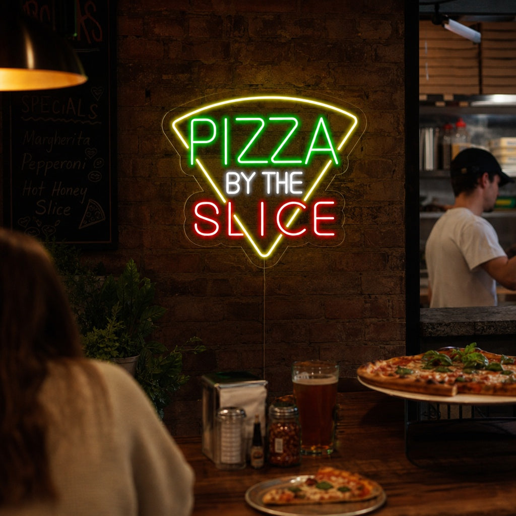"Pizza By The Slice" Neonskylt