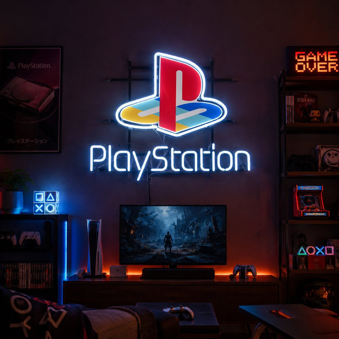 "Playstation Game Room" Neonskylt