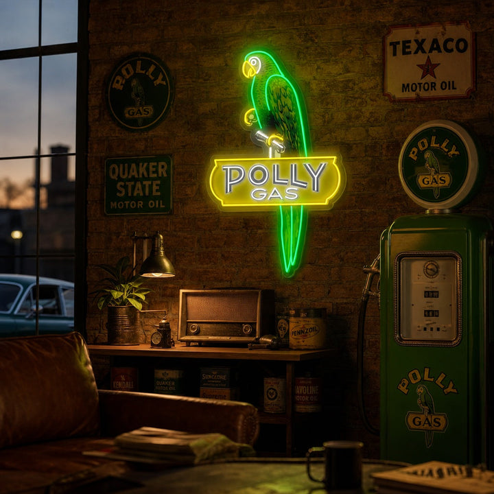 "Poll Gas Logotyp" UV-tryckt LED-neonskylt