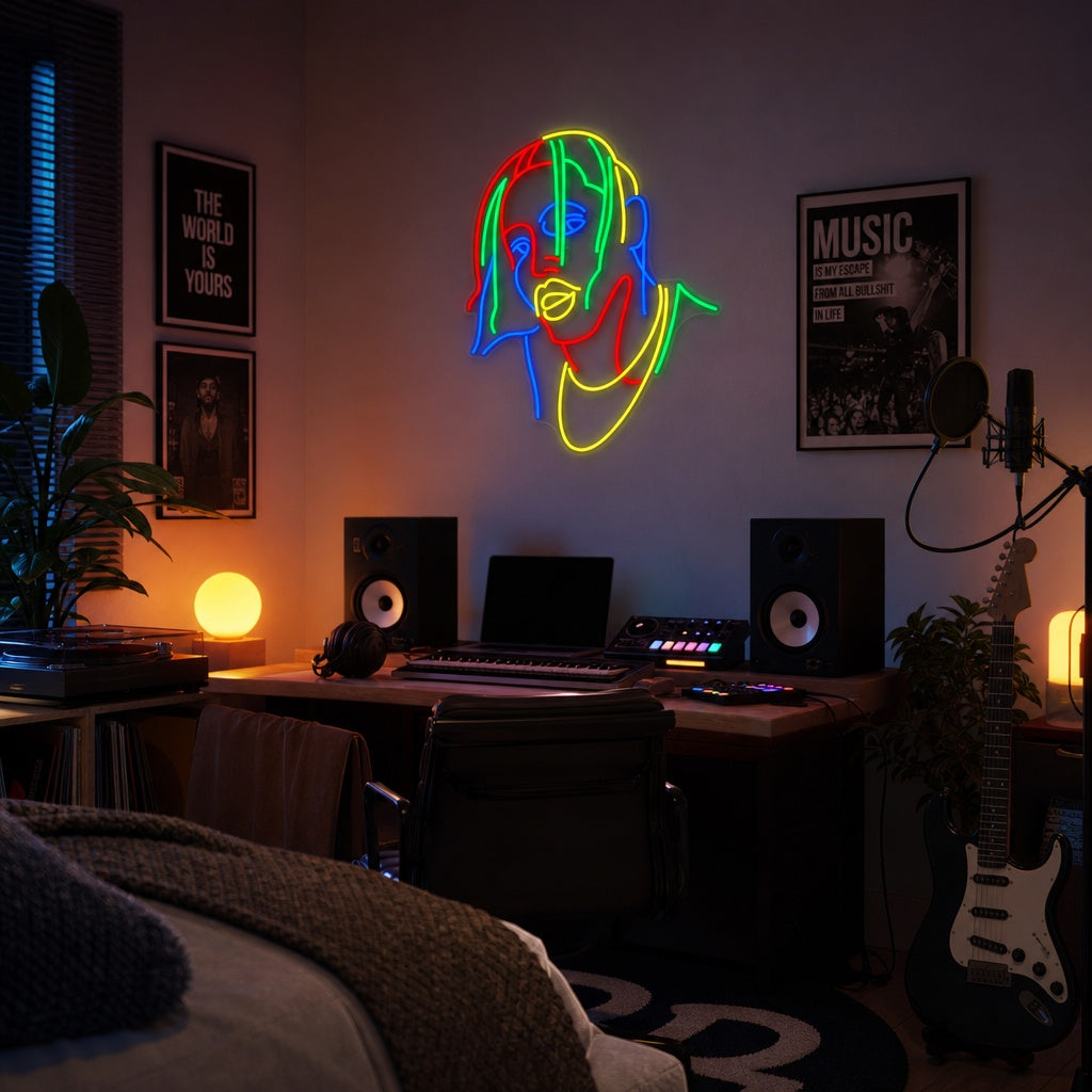 "Popmusik Rappare Sångare" Neonskylt
