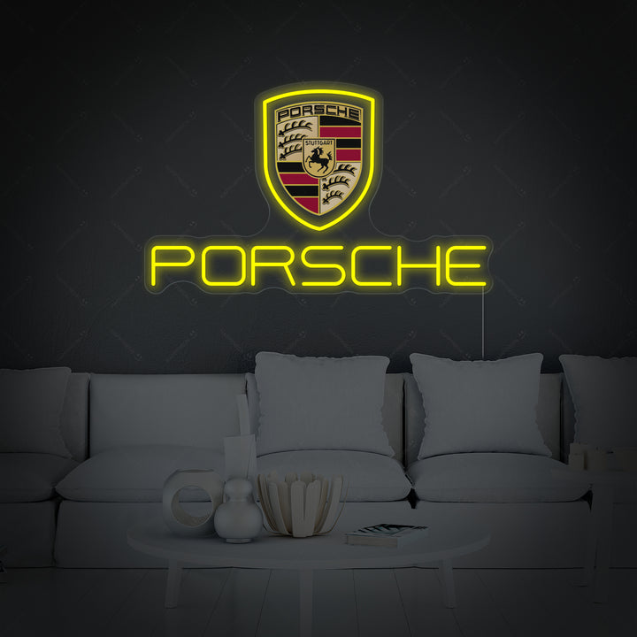 "Porsche-Bil" Neonskylt