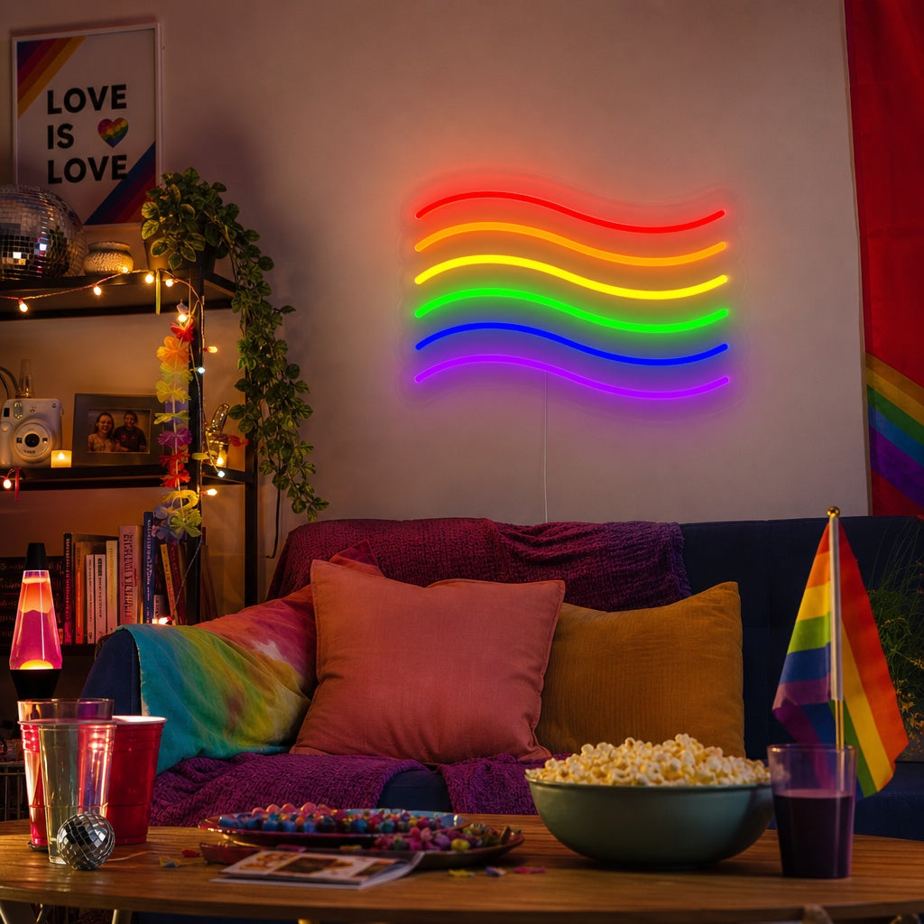 "Regnbågsflagg Lgbt-Stolthet Unik" Neonskylt