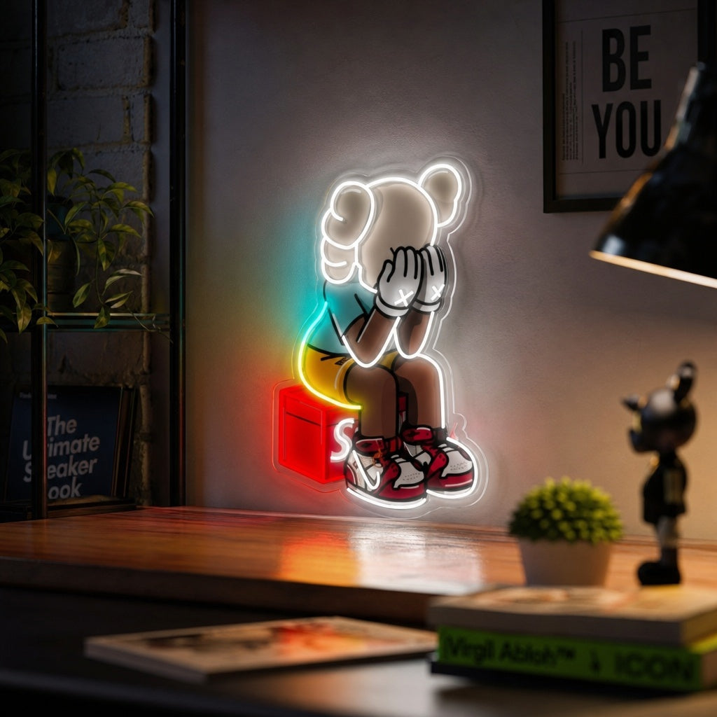 "Sitter Kaw" UV-tryckt LED-neonskylt