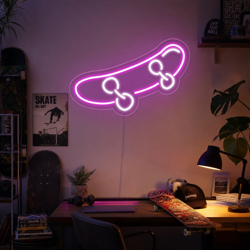 "Skateboard" Neonskylt