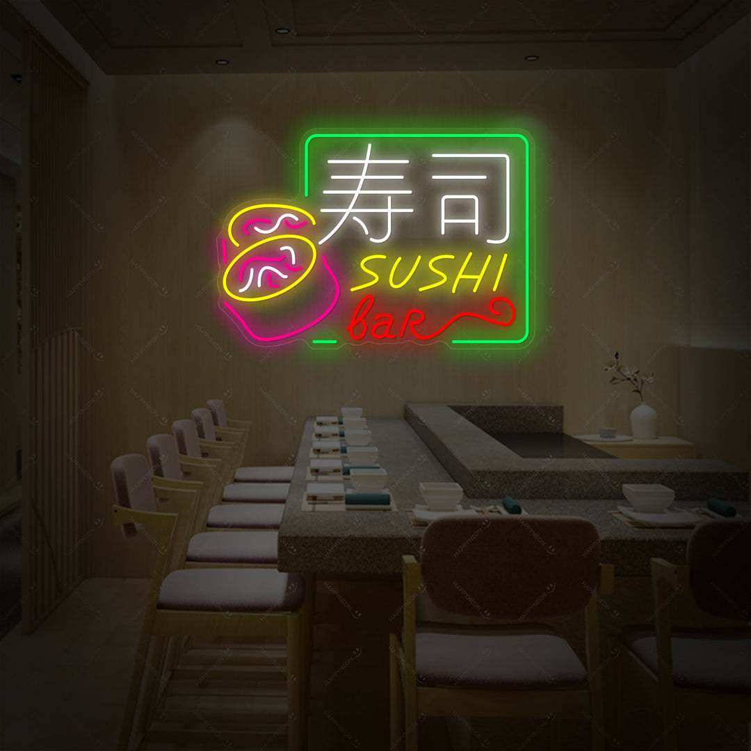 Sushi Bar Neonskylt, Japansk restauranginredning