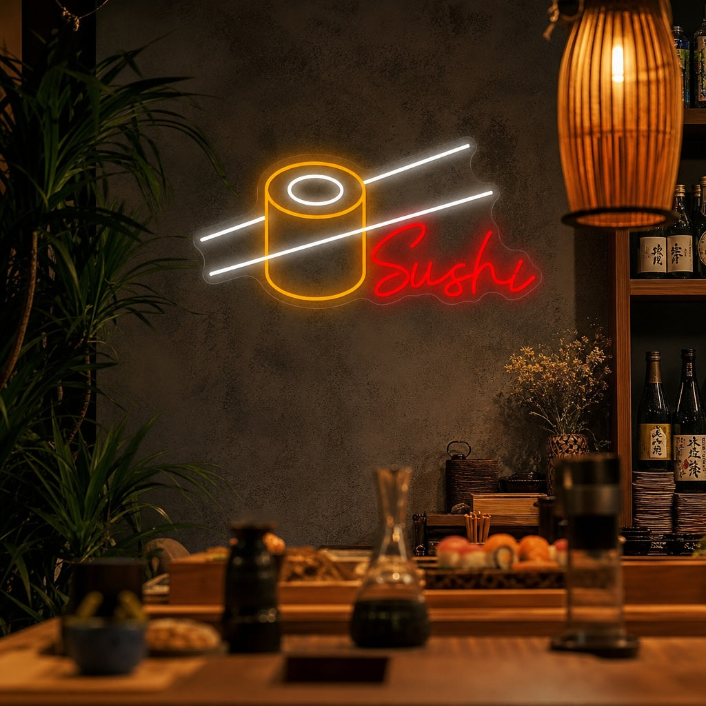 Sushirulle Neonskylt, Japansk restauranginredning