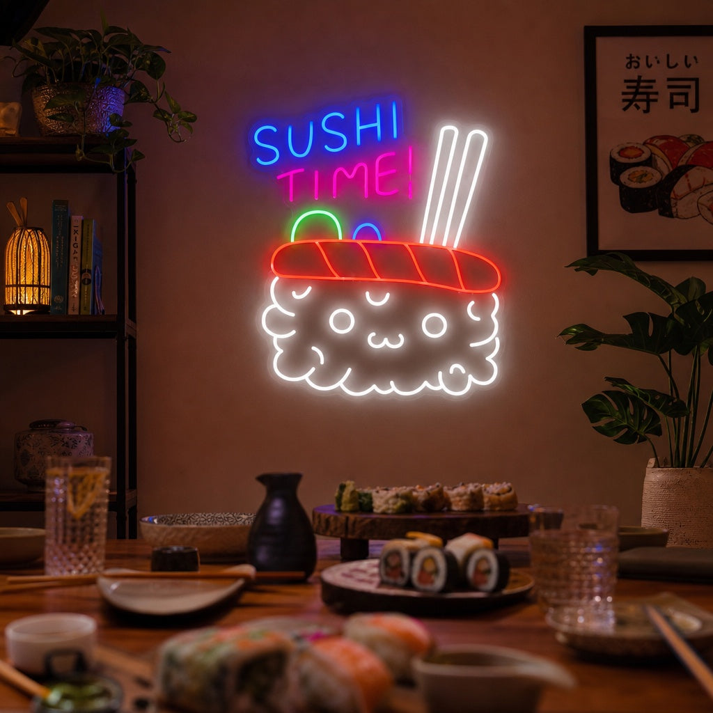 Sushi Time Neonskylt, Japansk restauranginredning