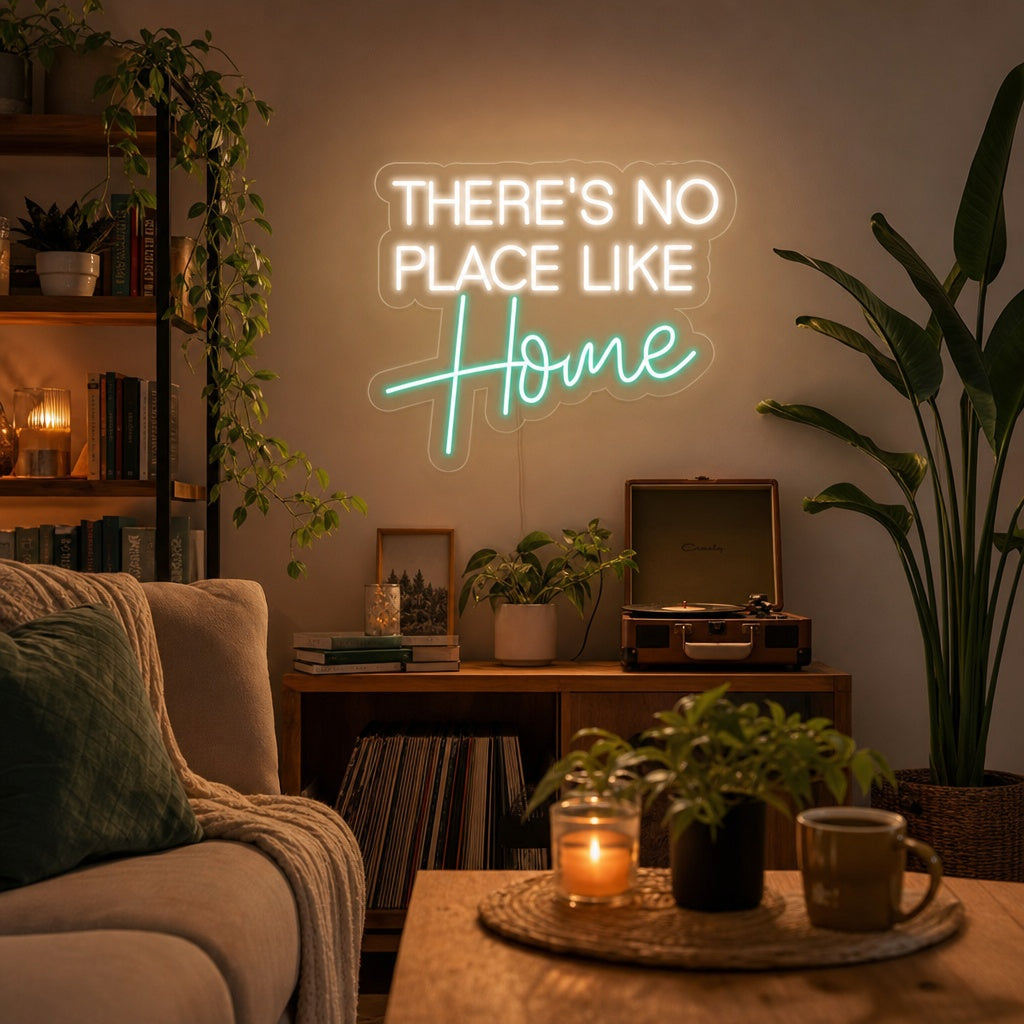 "THERES NO PLACE LIKE HOME" Neonskylt