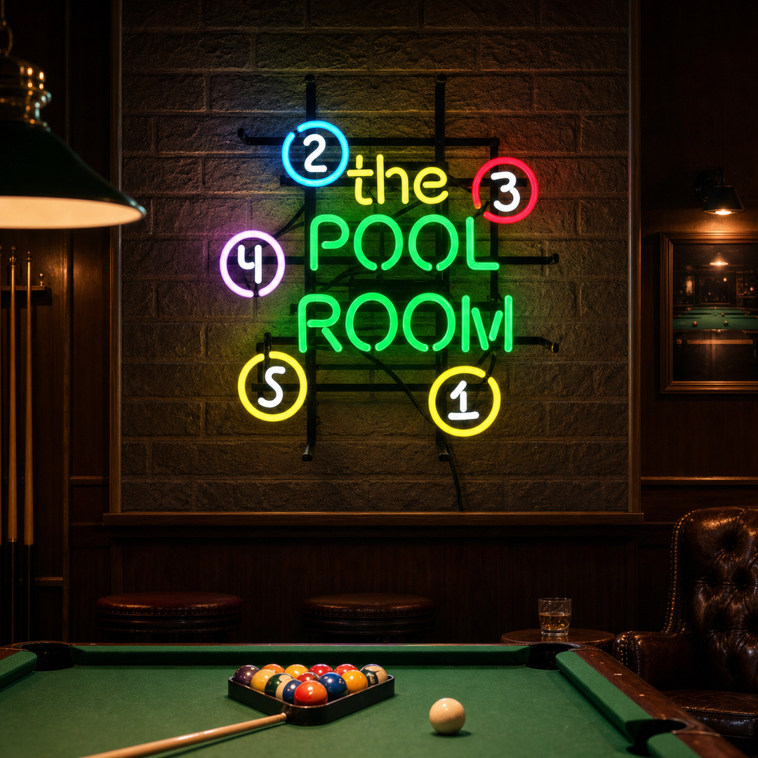 "The Pool Room" Neonskylt