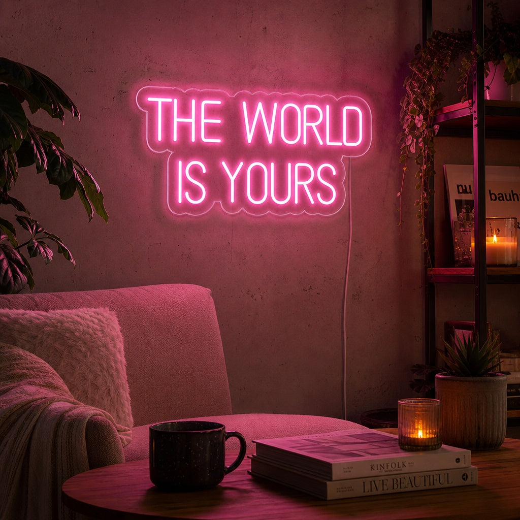 "The World is Yours" Neonskylt