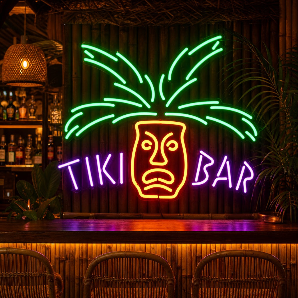 "TIKIbar Paradis Palm Öl" Neonskylt