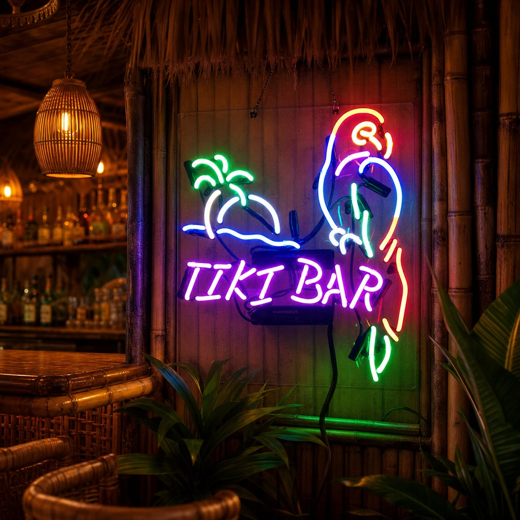 "TIKI Bar, Papegøje" Neonskylt