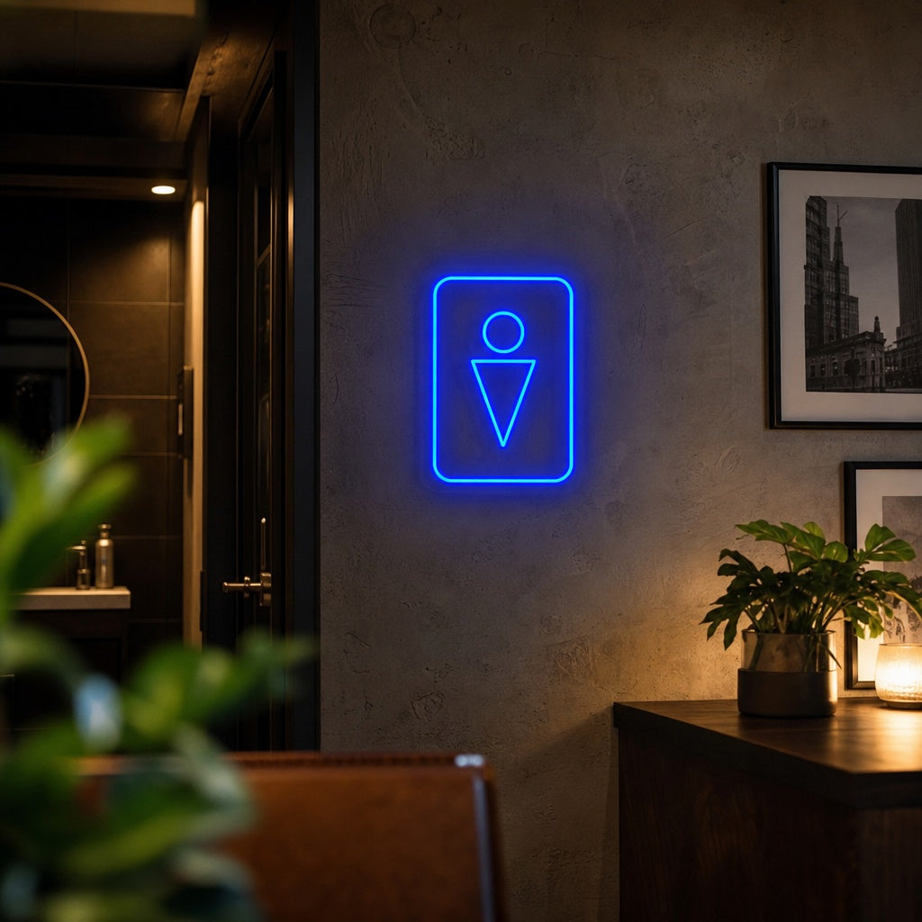"Toalett WC Man Symbol" Neonskylt