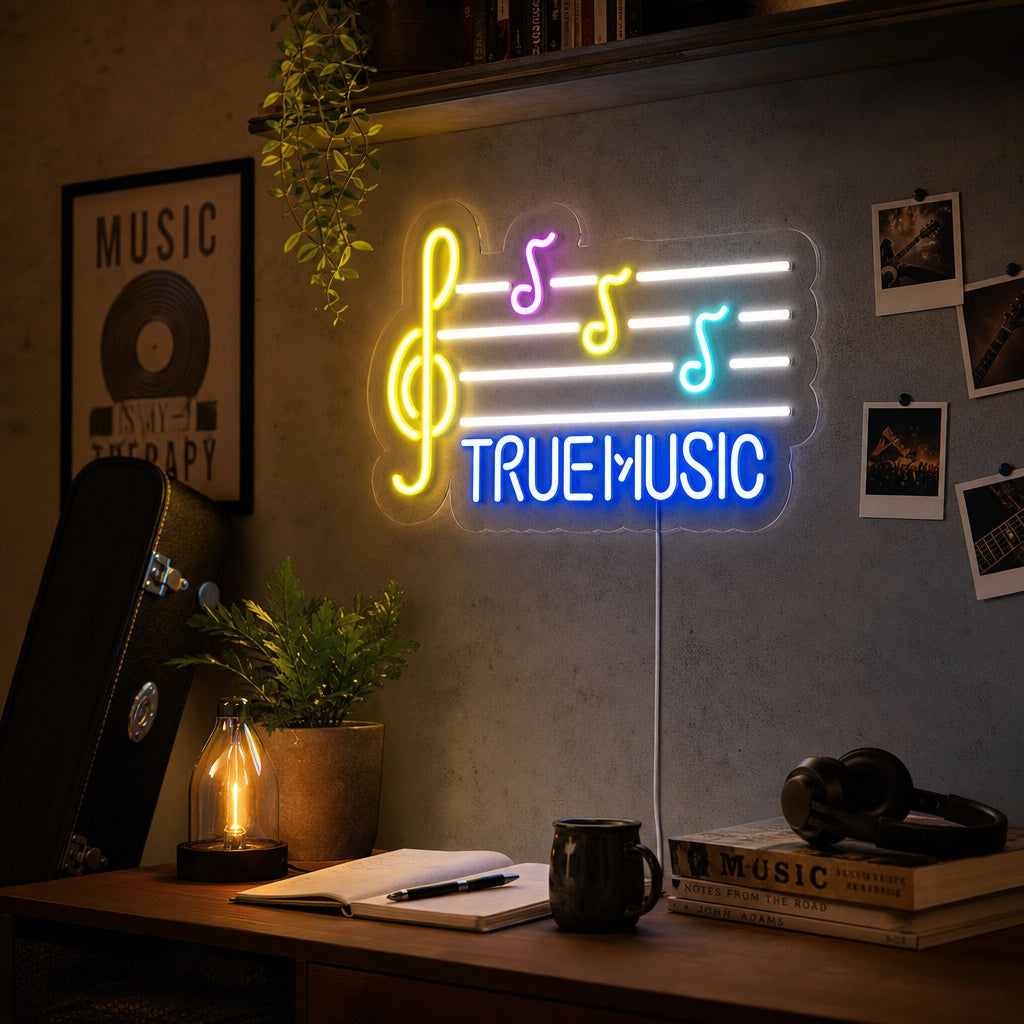 "True Music" Neonskylt