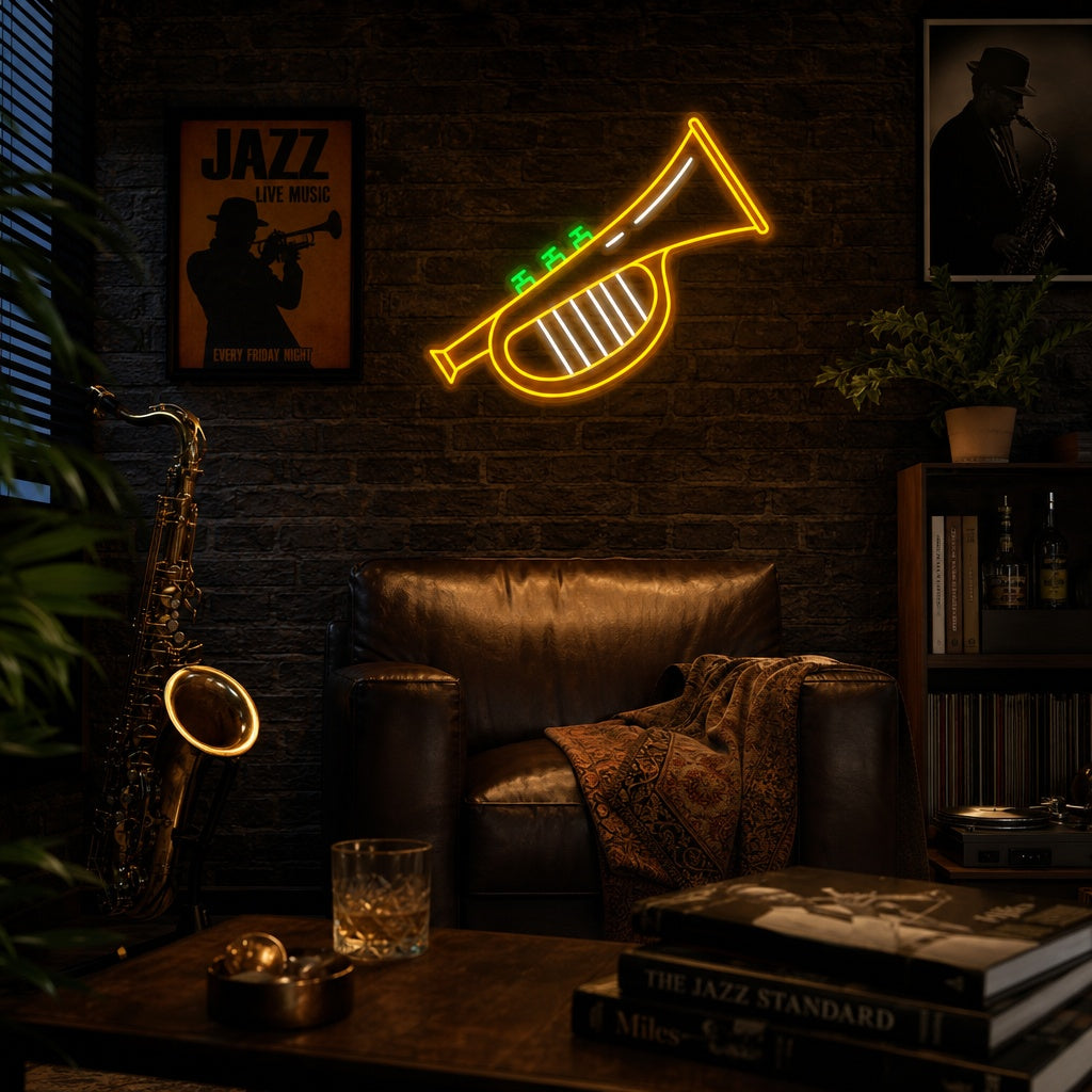 "Trumpet Jazz" Neonskylt