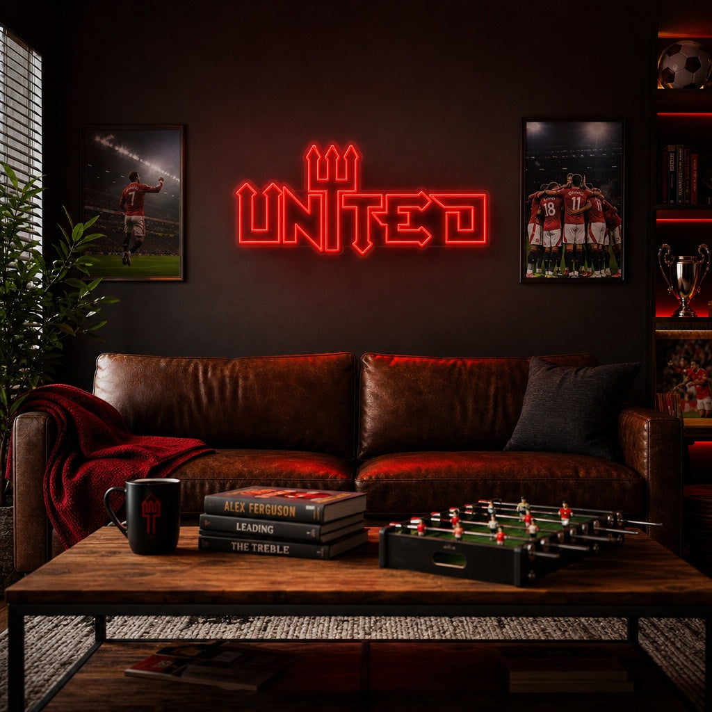 "United Fotbollslag" Neonskylt