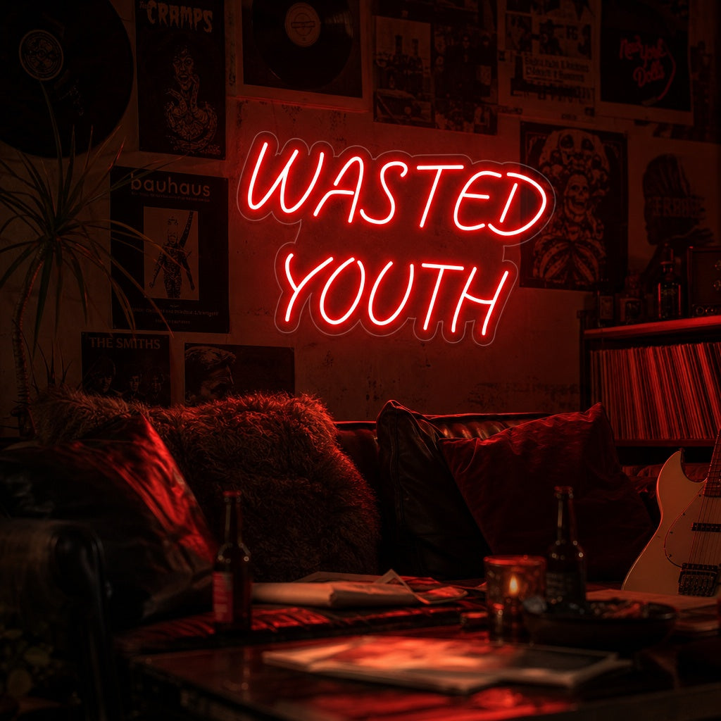 "Wasted Youth" Neonskylt