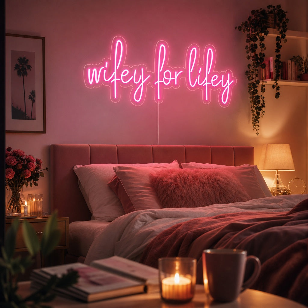 "Wifey For Lifey" Neonskylt