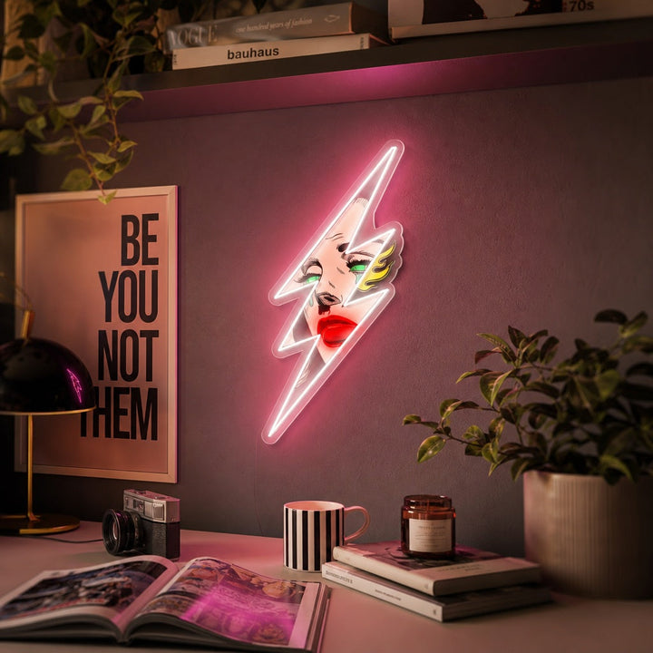 "Kvinna Flash" UV-tryckt LED-neonskylt