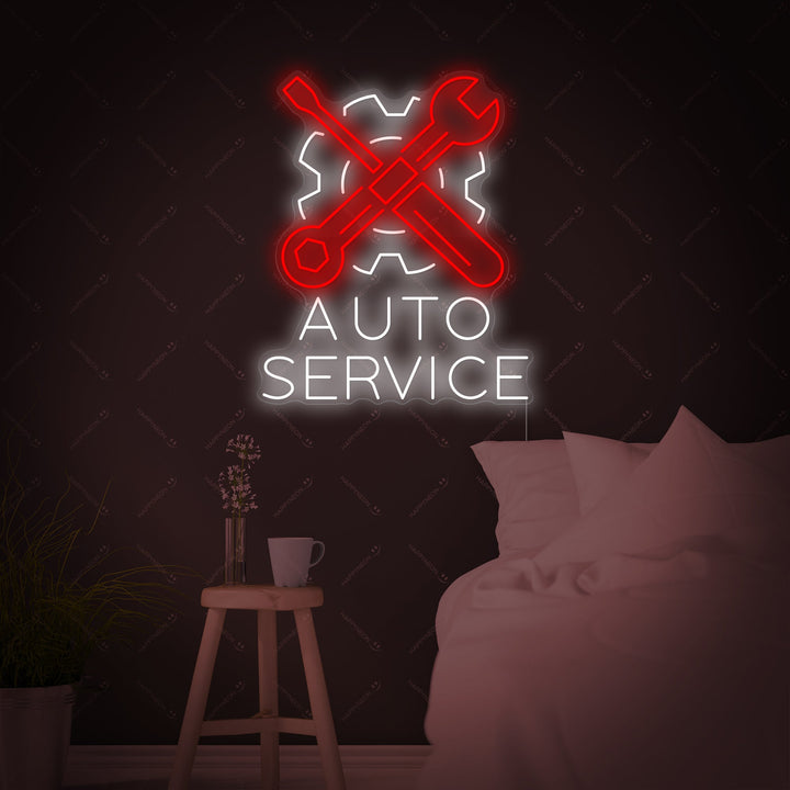 "Auto Service" Neonskylt