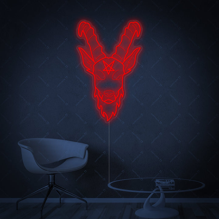 "Baphomet gotisk" Neonskylt