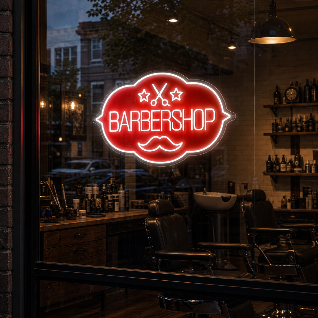 "Barbershop" Neonskylt