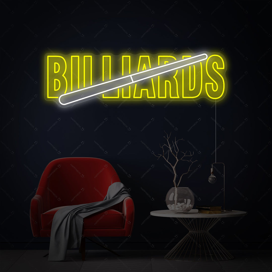 "Billiards" Neonskylt