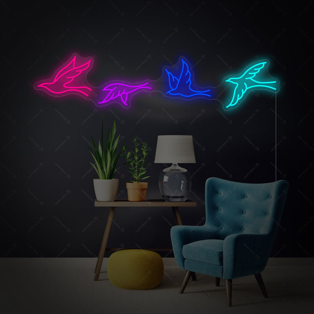 "Fåglar" Neonskylt