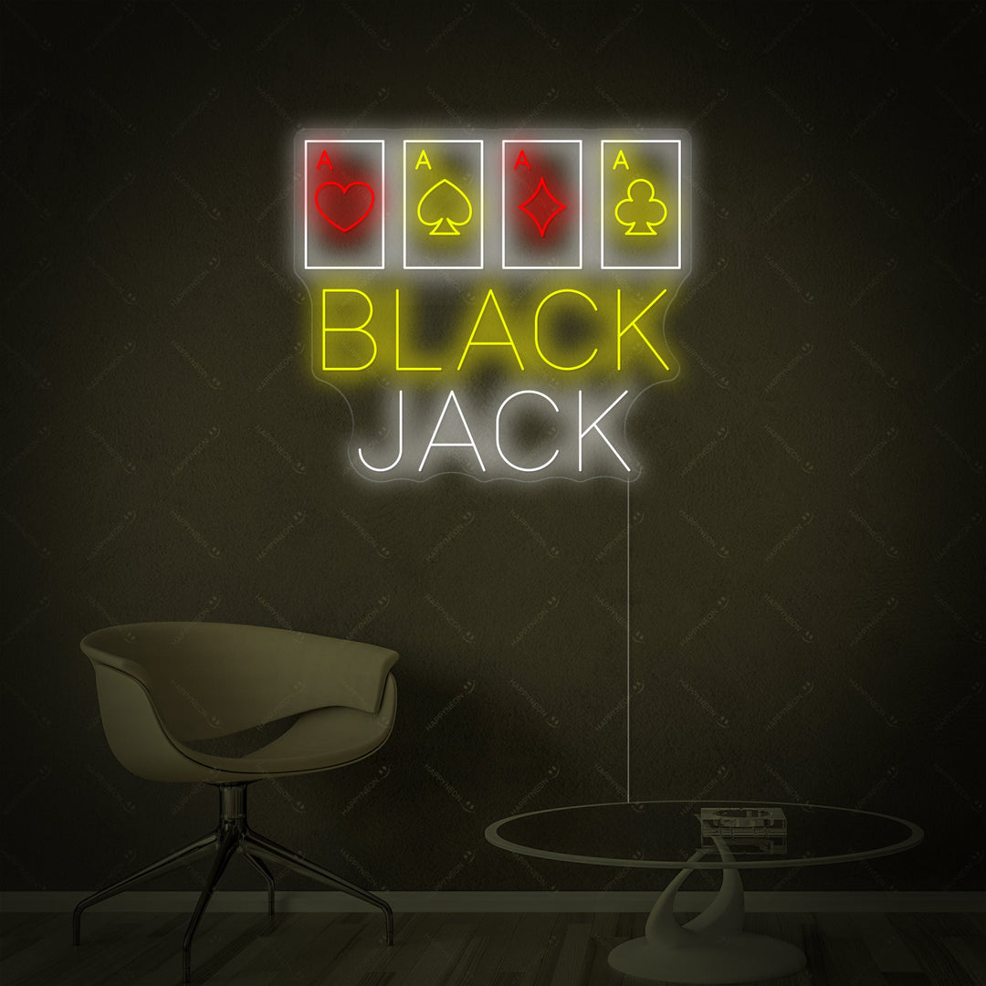 "Black Jack" Neonskylt