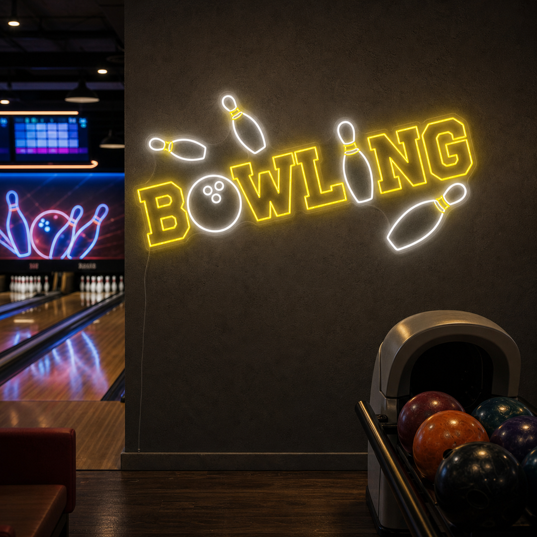 "Bowling" Neonskylt