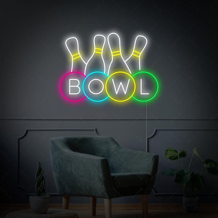 "Logotyp för bowlingbutik" Neonskylt