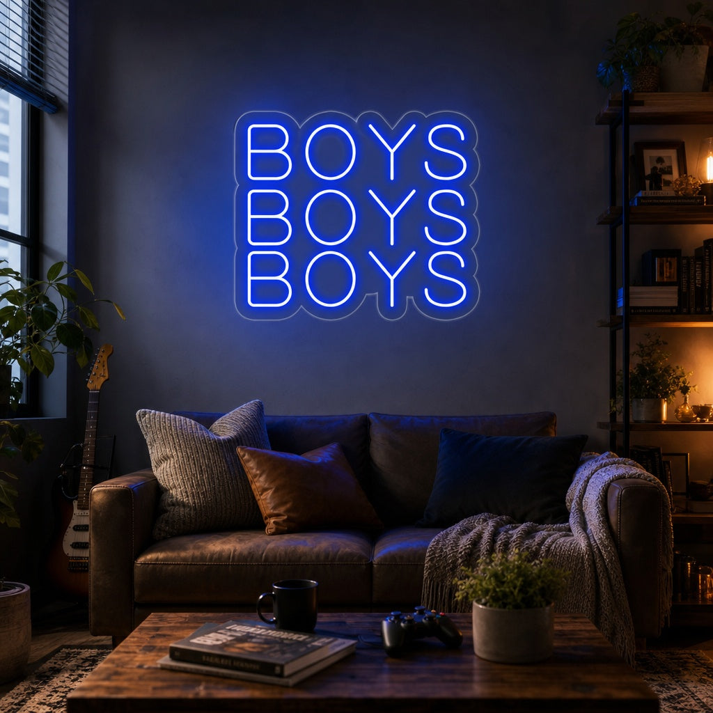 "Boys Boys Boys" Neonskylt