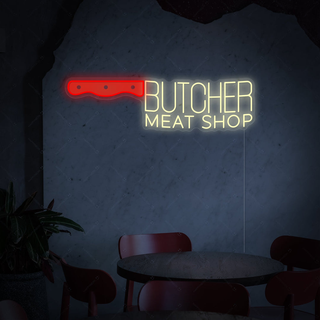 "Butcher Meat Shop" Neonskylt