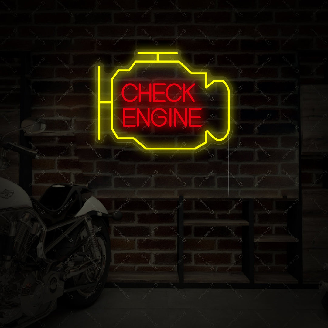 "Check Engine" Neonskylt