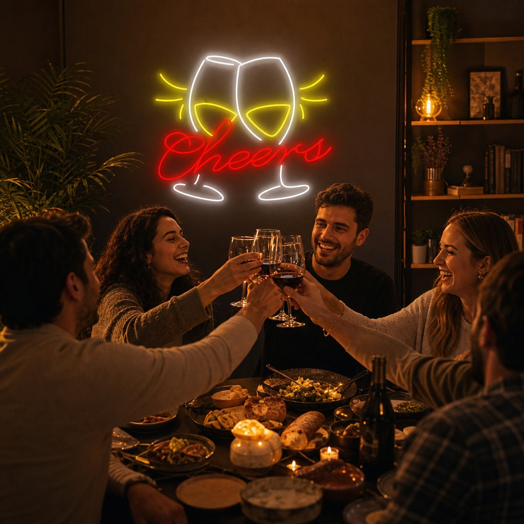 "Cheers" Neonskylt