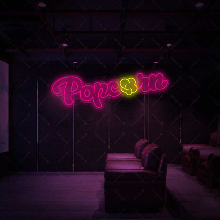 "Popcorn för biografsalong" Neonskylt
