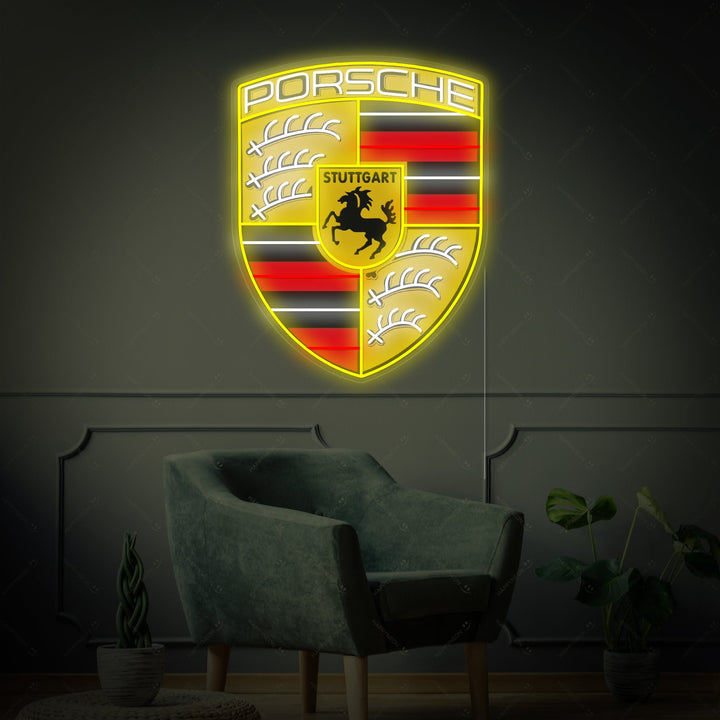 "Klassisk logotyp för Porsche" Neonskylt