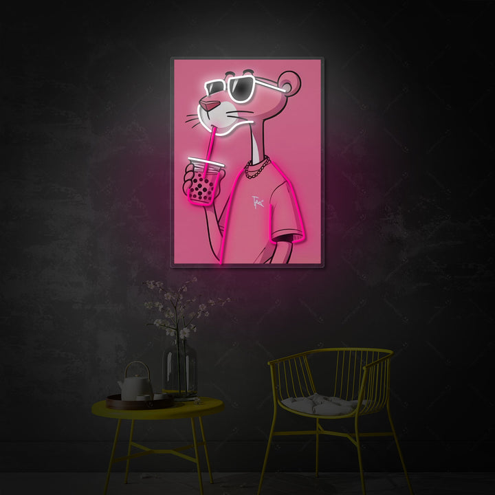 "Coola Panther Boba-vibbar" Neonskylt
