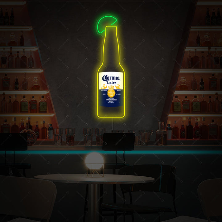 "Corona ölflaska" Neonskylt