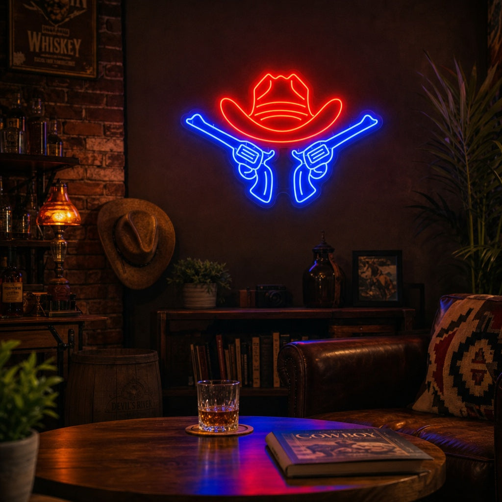 "Cowboyhatt" Neonskylt