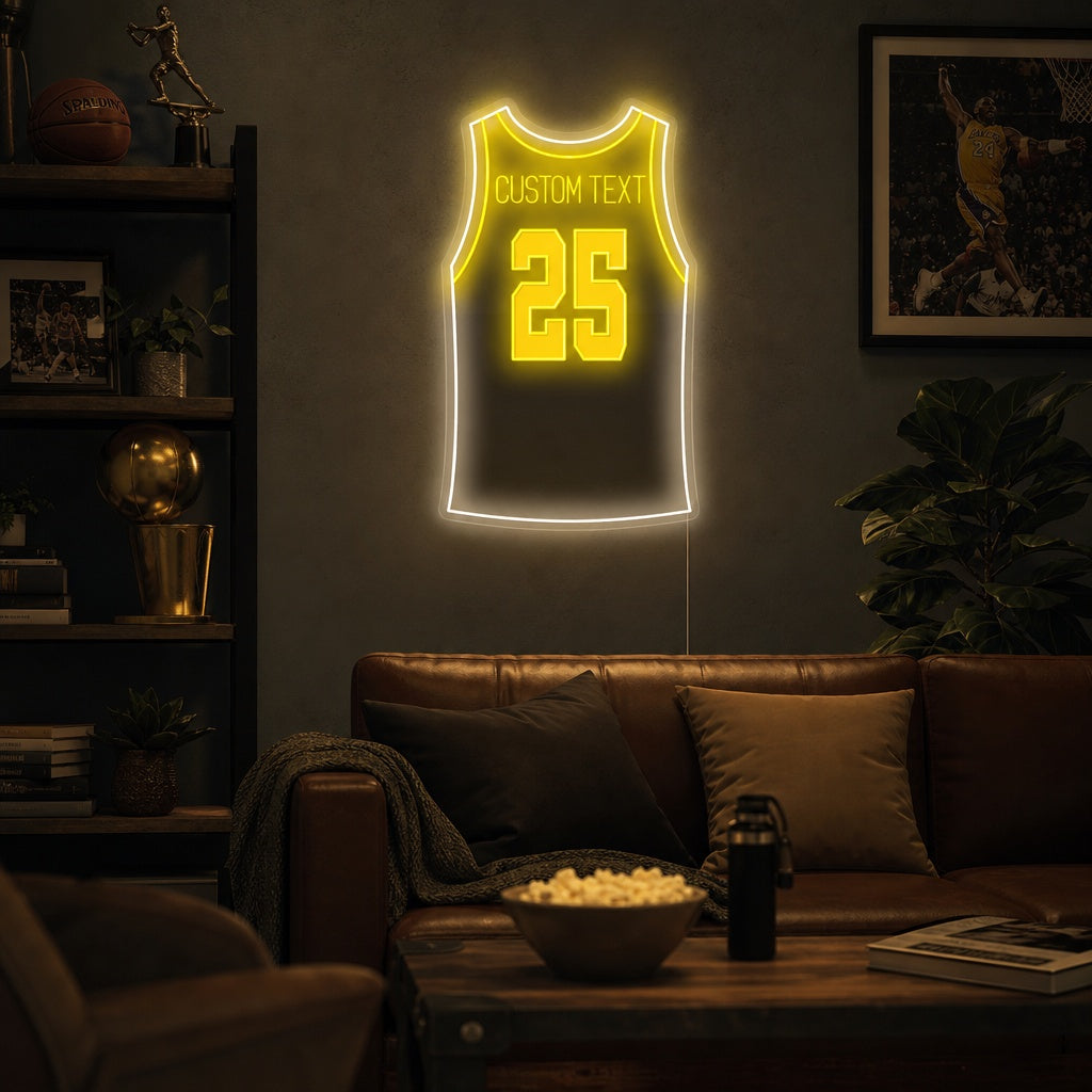 "Anpassad basketbollströja" Neonskylt
