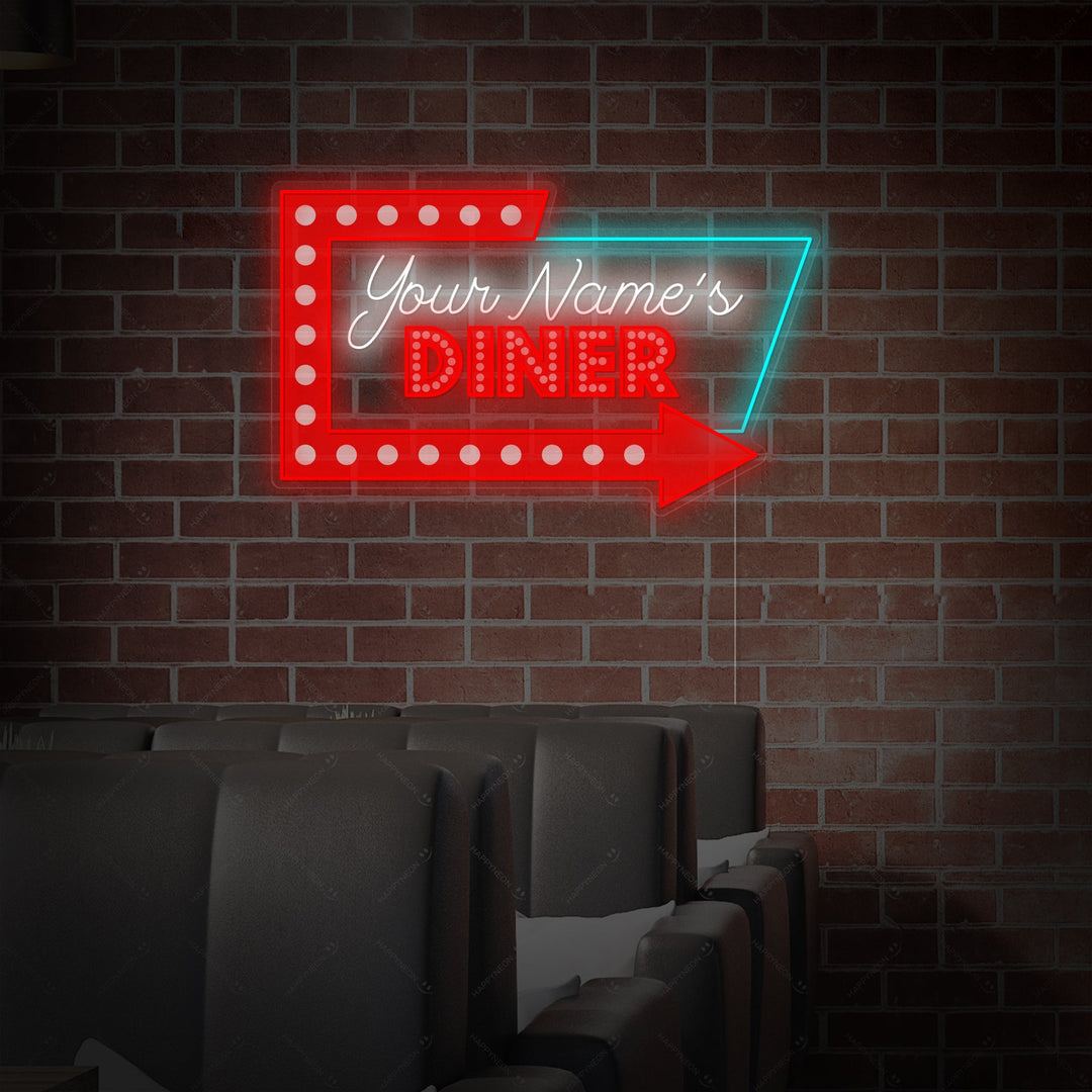 "Anpassad Diner-logotyp" Neonskylt