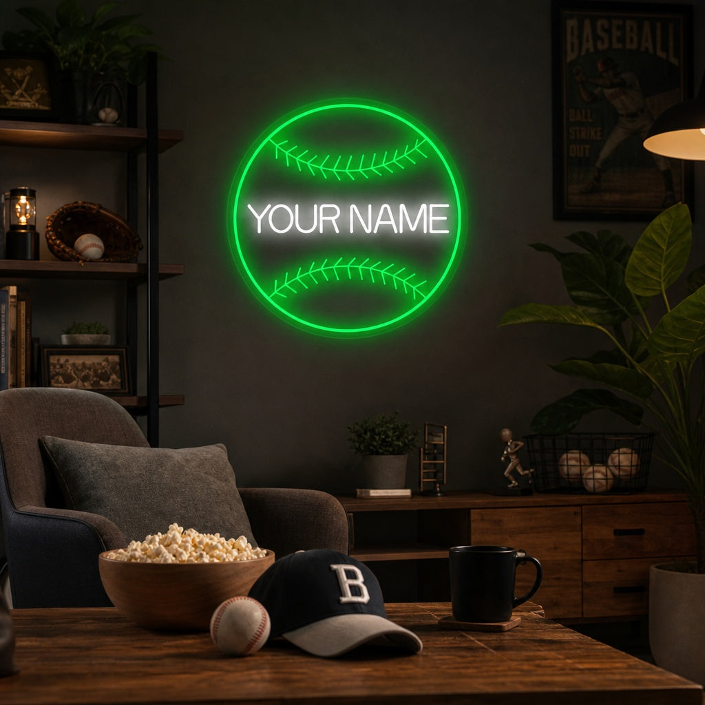 "Anpassat namn baseboll" Neonskylt