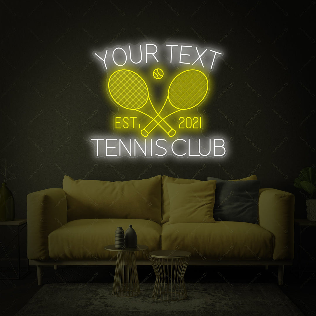 "Anpassad tennisklubba" Neonskylt