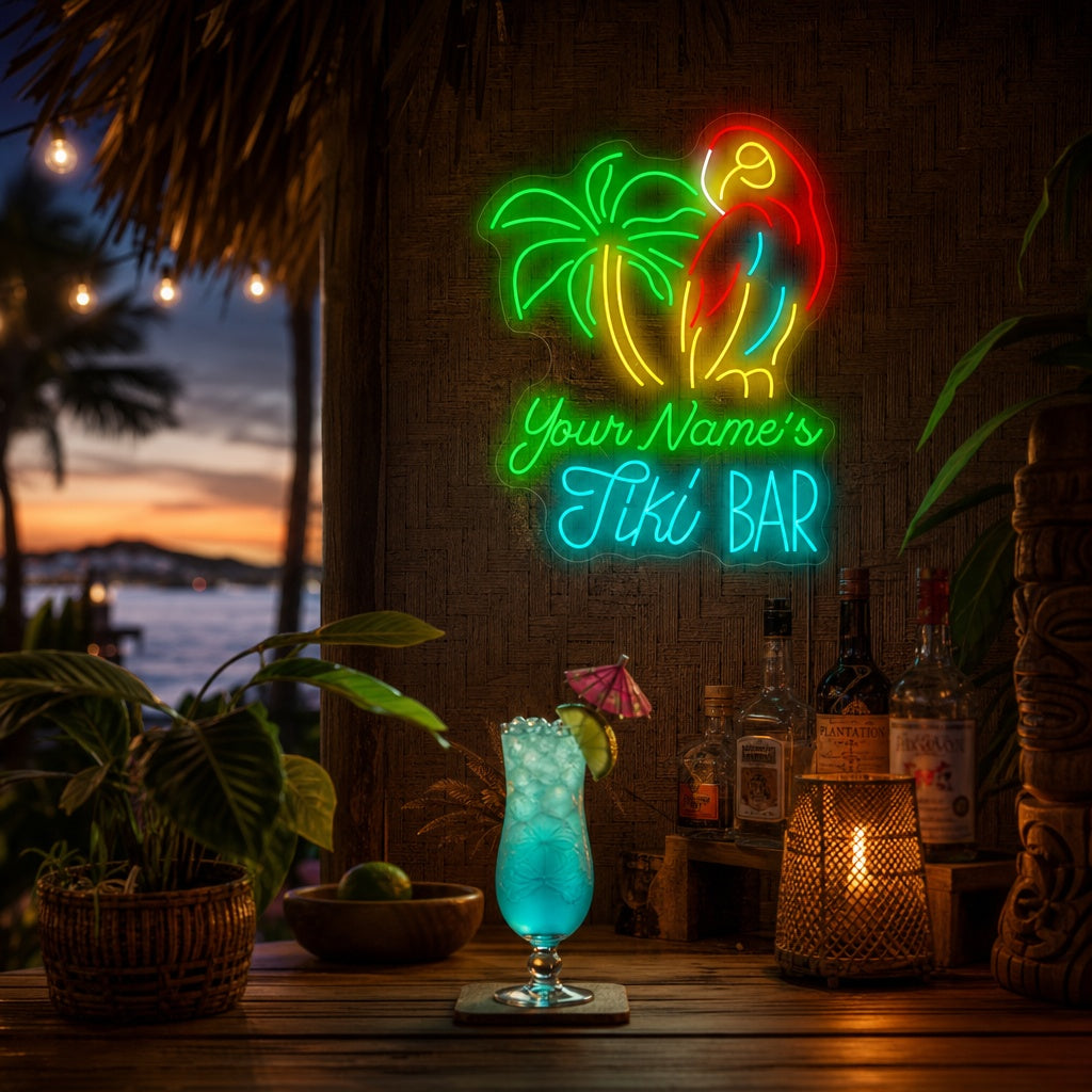 Neonskylt Egen Design: Tiki Bar
