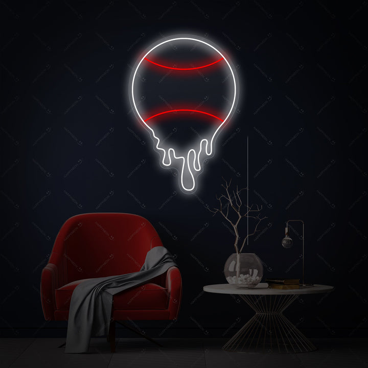 "Droppande tennisboll" Neonskylt