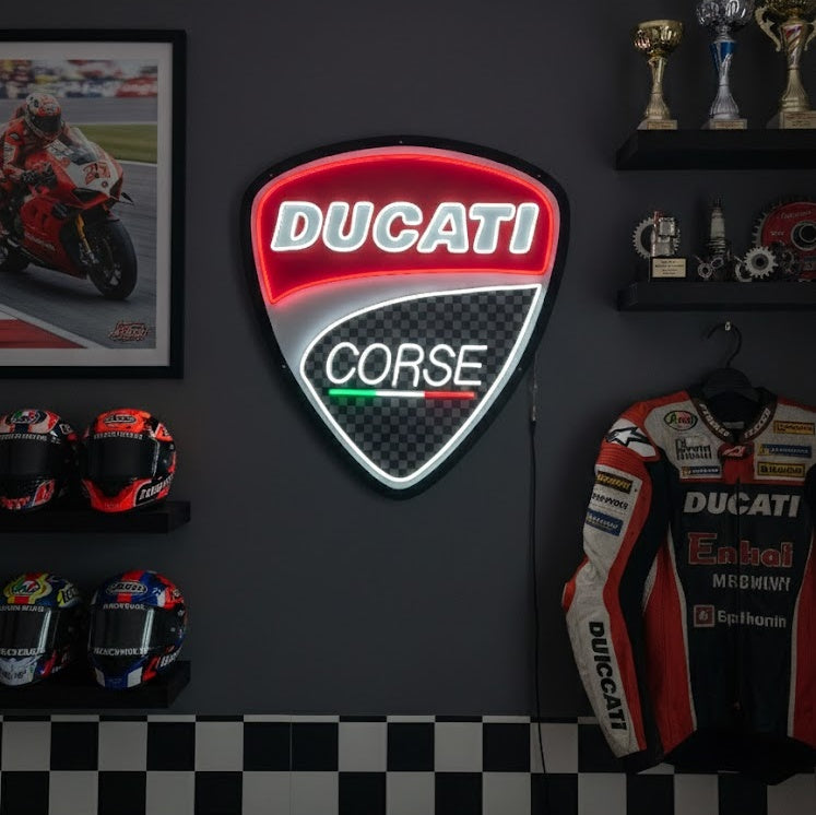 "Ducati Corse motorcykel" Neonskylt